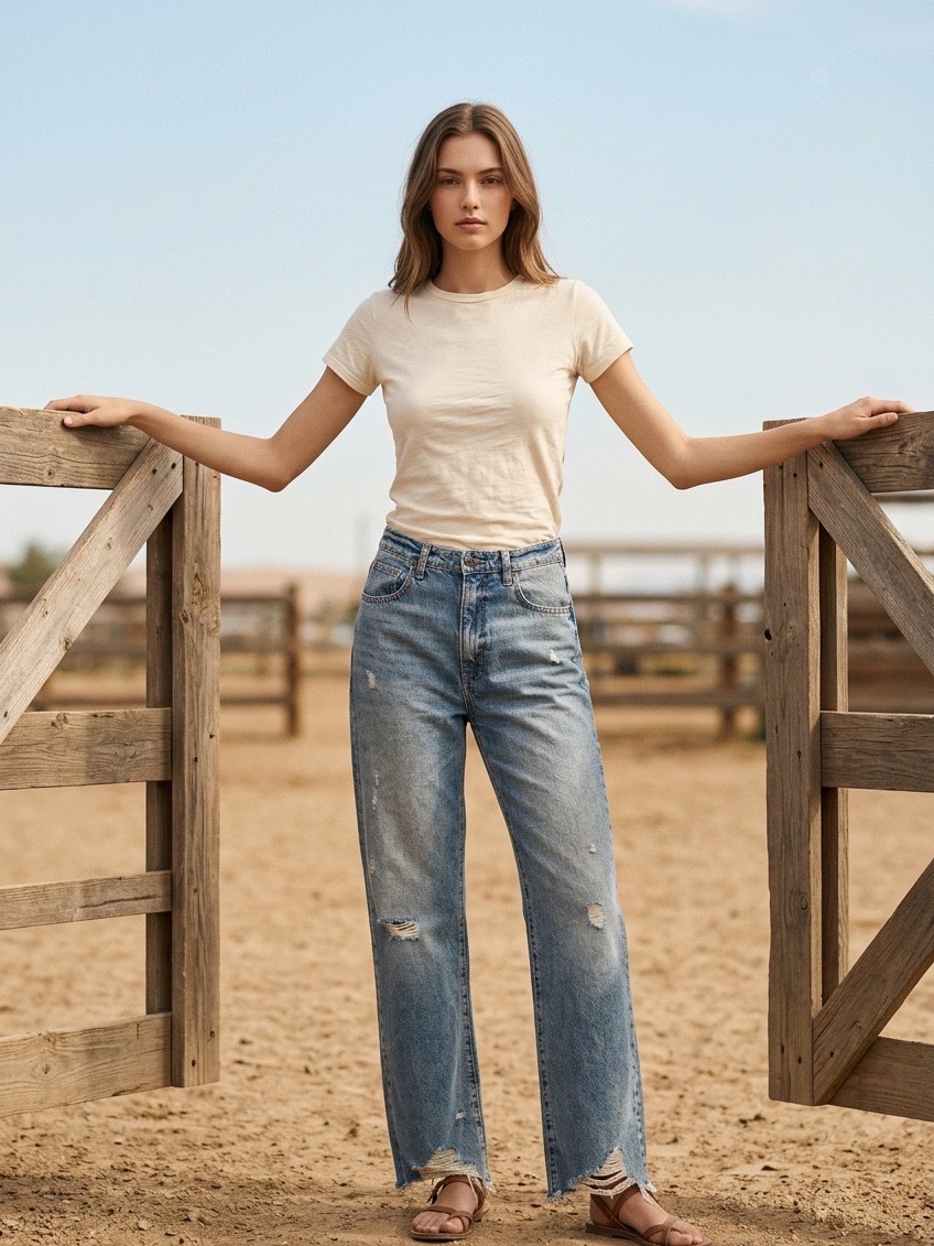 Circus Ny High-Waist Straight Leg Distressed Jeans Size 27